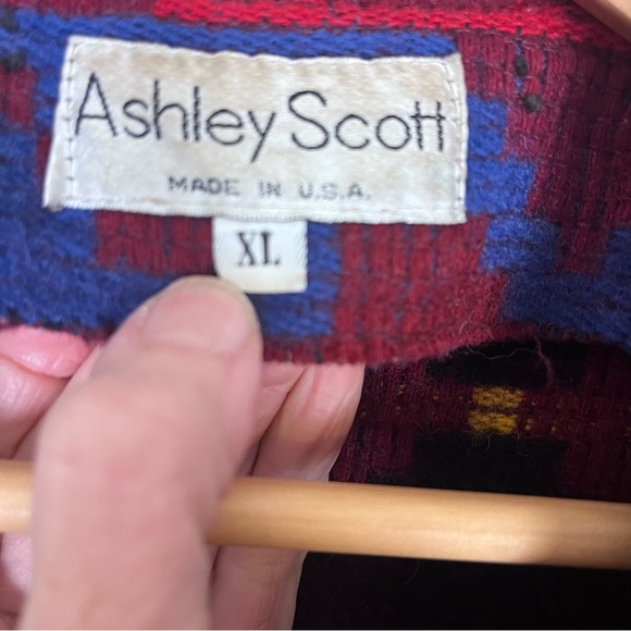 Vintage Wool Sweater Coat Aztec Southwestern Womens XL Woven Blanket Western - Picture 5 of 7